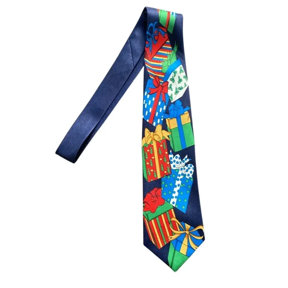 Festive Gift Pattern Tie Holiday Novelty